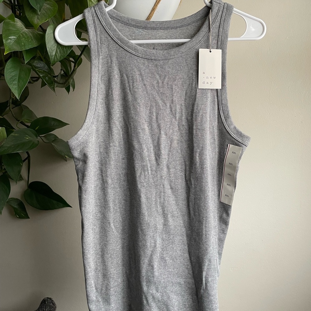 New Ribbed Grey Tank